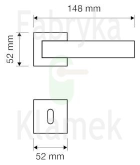 Klamka Frida 007 z szyldem na klucz, PM brązowiony matowy jasny