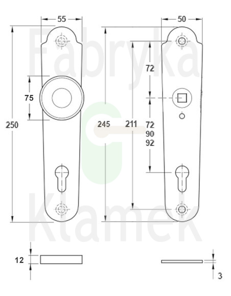 Klamko-gałka zewnętrzna Abella 4300A/B