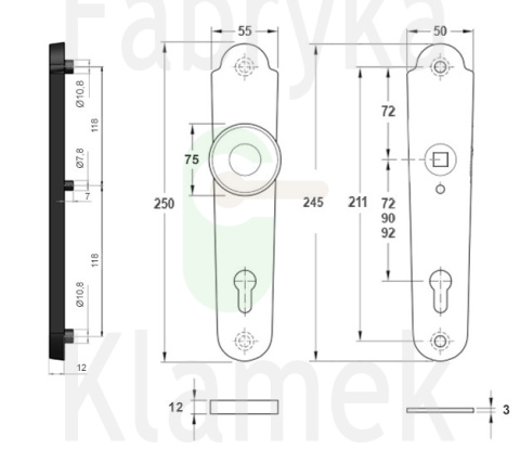 Klamko-gałka zewnętrzna Abella 4300A/B