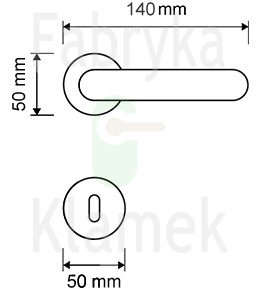 Klamka Brixia 027 z rozetą na klucz CS - chromowana matowa