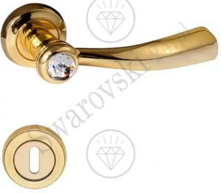 Klamka Elika Crystal 108 z szyldem na klucz OZ - pozłacana