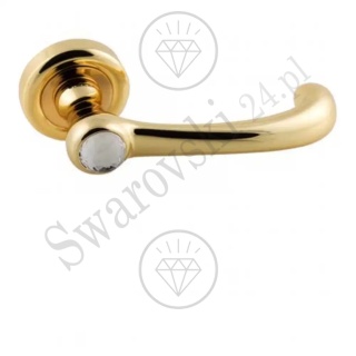 Klamka Elika Crystal 108 z szyldem WC OZ - pozłacana