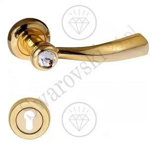 Klamka Elika Crystal 108 z szyldem na wkładkę OZ - pozłacana