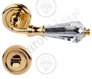 Klamka Veronica 103 z szyldem WC OZ - pozłacana