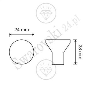 VERONICA CS 24 mm gałka meblowa z kryształem Swarovski®