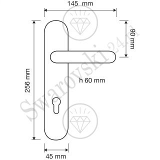 Klamka Cosmic 1335PL z otworem na wkładkę CS - chromowana matowa