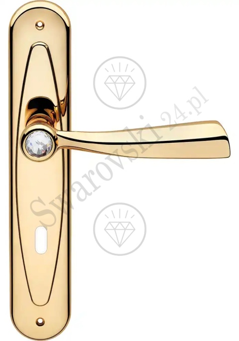 Klamka Elika Crystal 991PL z otworem na klucz OZ - pozłacana