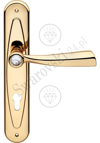 Klamka Elika Crystal 991PL z otworem na wkładkę OZ - pozłacana