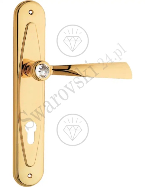 Klamka Elika Crystal 991PL z otworem na wkładkę OZ - pozłacana