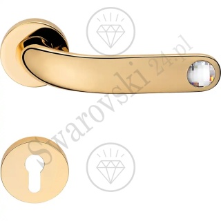 Klamka Point Crystal 023 z szyldem na wkładkę OZ - pozłacana