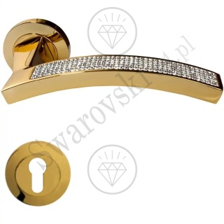 Klamka Profilo Mesh 102 z szyldem na wkładkę OZ - pozłacana