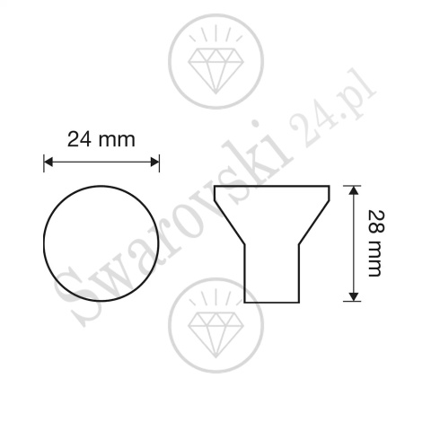 VERONICA CS 24 mm gałka meblowa z kryształem Swarovski®