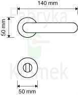 Klamka Dalia 661 z blokadą WC - wymiary